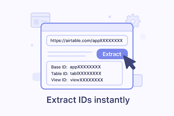 Airtable Base ID extraction process screenshot
